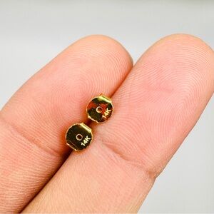 14K Yellow Gold Replacement 1 Pair Push Back for Stud Earrings